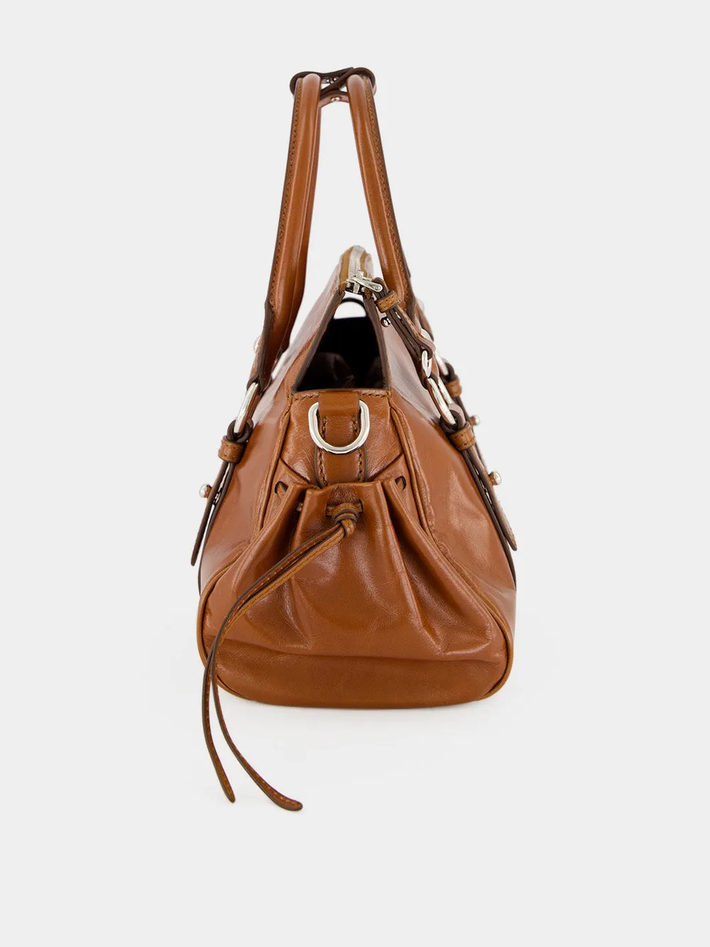 Palisander Shiny Leather Handbag sold by Fashion Clinic product image thumbnail 3
