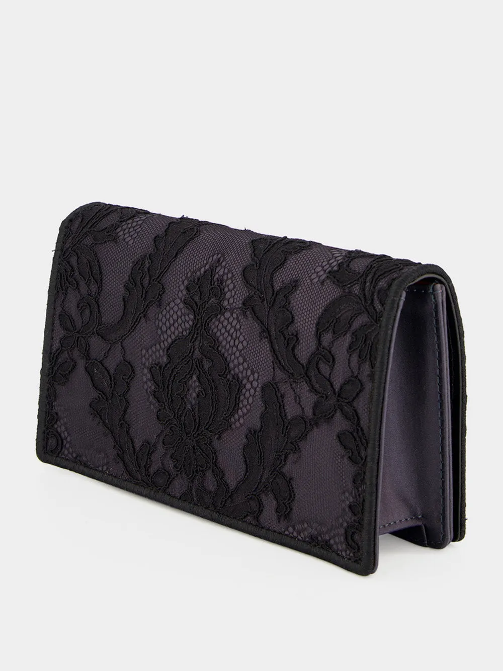 Black Bettina Chantilly Lace Clutch Bag sold by Fashion Clinic product image thumbnail 4
