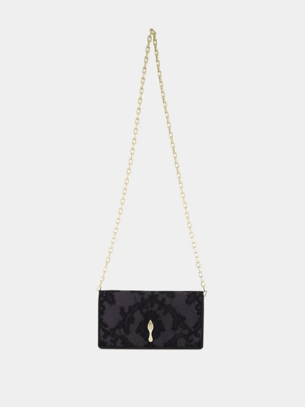 Black Bettina Chantilly Lace Clutch Bag made by Christian Louboutin