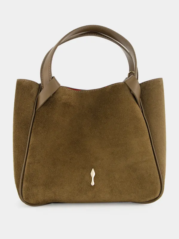 Silex Grey Bettina Mini Suede Tote Bag made by Christian Louboutin