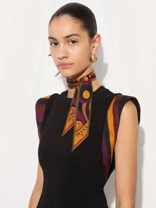 Bordeaux and Gold Mixed Print Silk Bandeau made by Emilio Pucci