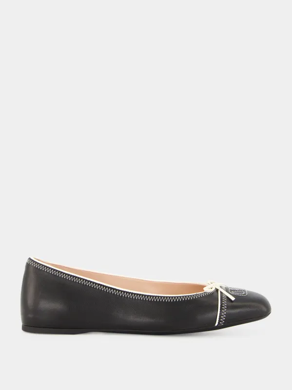 Black VLogo Signature Nappa Ballet Flats made by Valentino Garavani