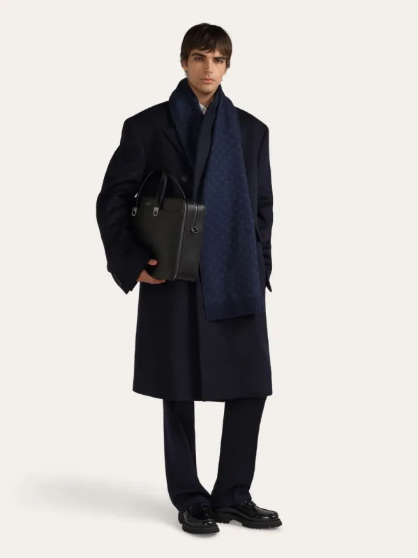 Black Gancini Leather Briefcase made by Salvatore Ferragamo