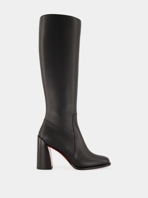 Black Iranina 85 Leather Heeled Boots made by Christian Louboutin