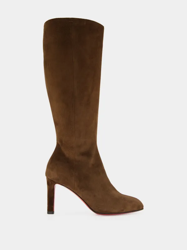 Cosme Fannylove Tight Botta 85 Suede Boots made by Christian Louboutin