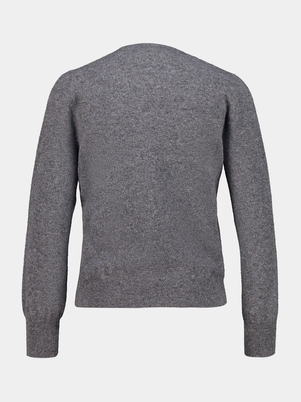 Slate Grey V-Neck Wool Jumper sold by Fashion Clinic product image thumbnail 4