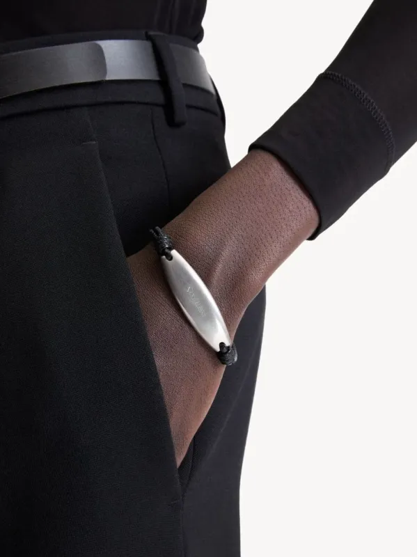 Black and Oxidized Nickel Cord Bracelet made by Yves Saint Laurent