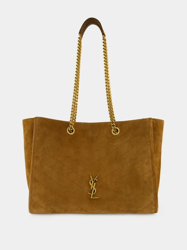Caramel Cognac Niki Suede Shopping Bag made by Yves Saint Laurent