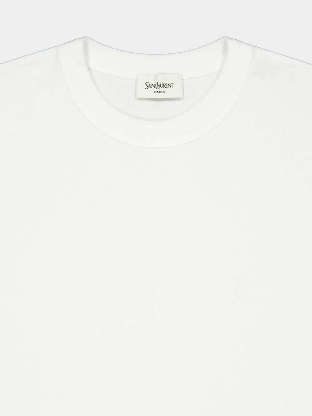White Cotton Crewneck T-Shirt sold by Fashion Clinic product image thumbnail 3