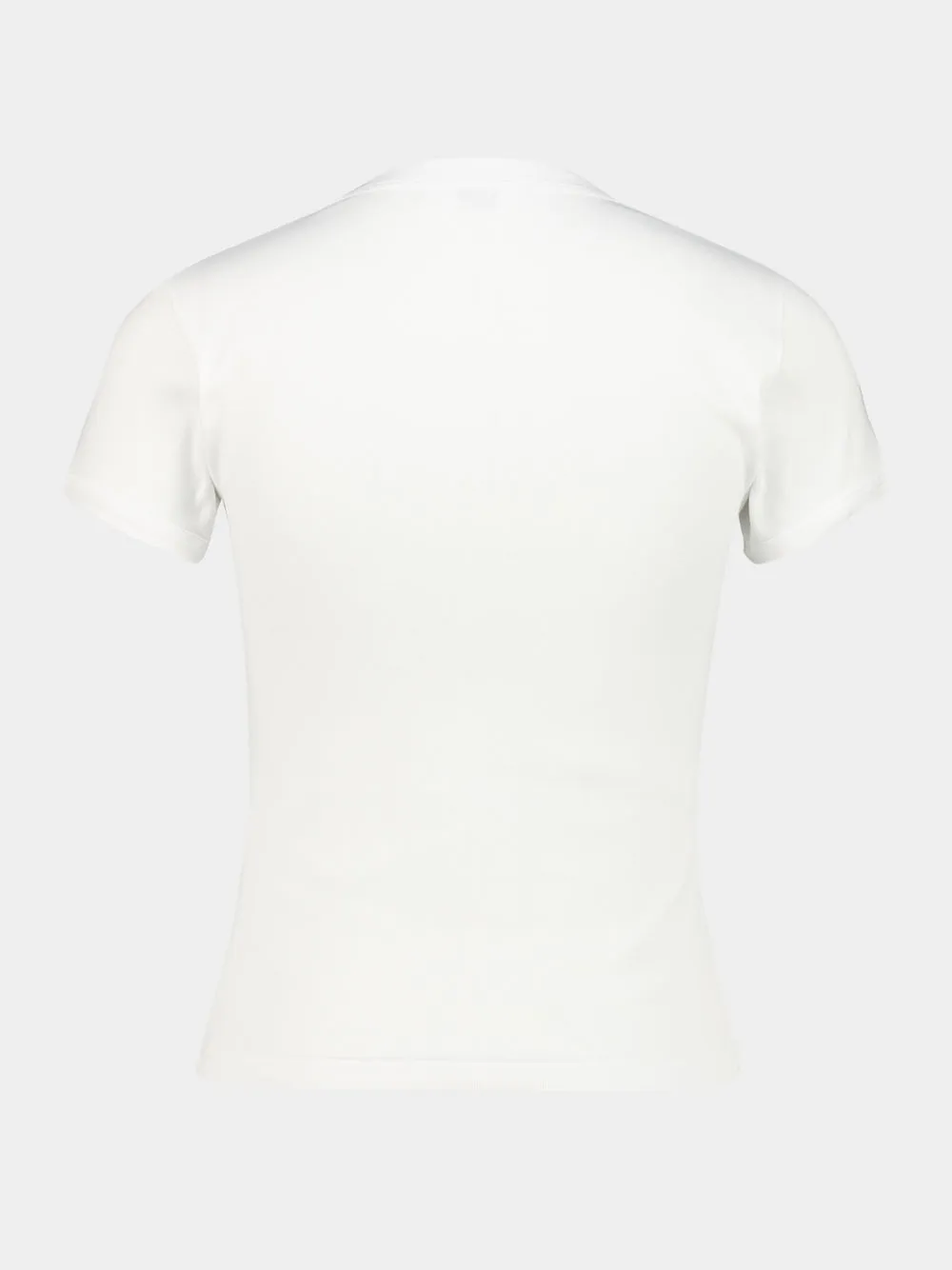 White Cotton Crewneck T-Shirt sold by Fashion Clinic product image thumbnail 2