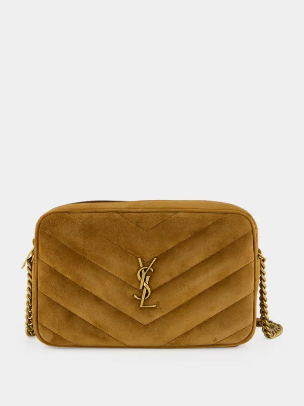 Caramel Cognac Loulou Matelassé Suede Camera Bag made by Yves Saint Laurent