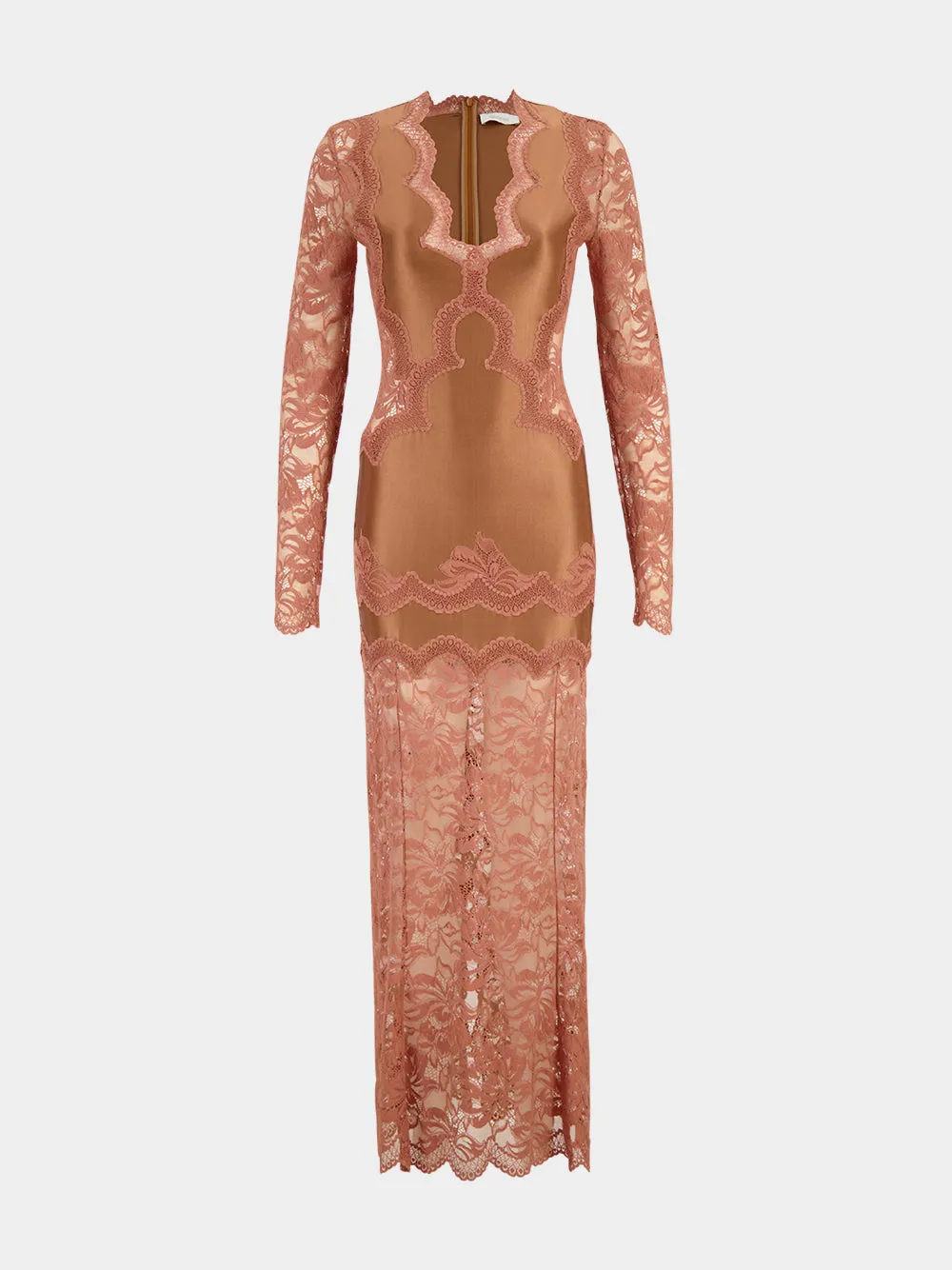Caramel Long Lace Maxi Dress sold by Fashion Clinic