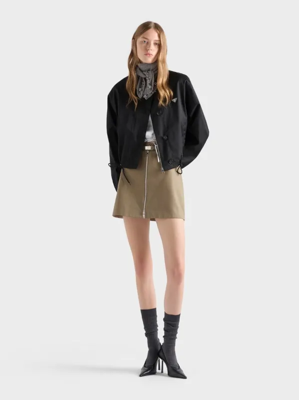 Argilla Cotton Belted Mini Skirt made by Prada