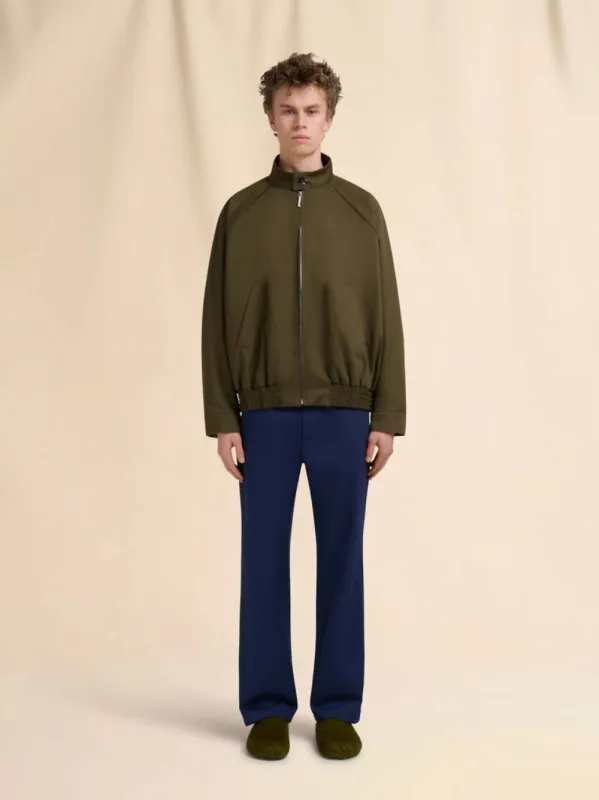 Deep Green Organic Cotton Bomber Jacket made by Marni