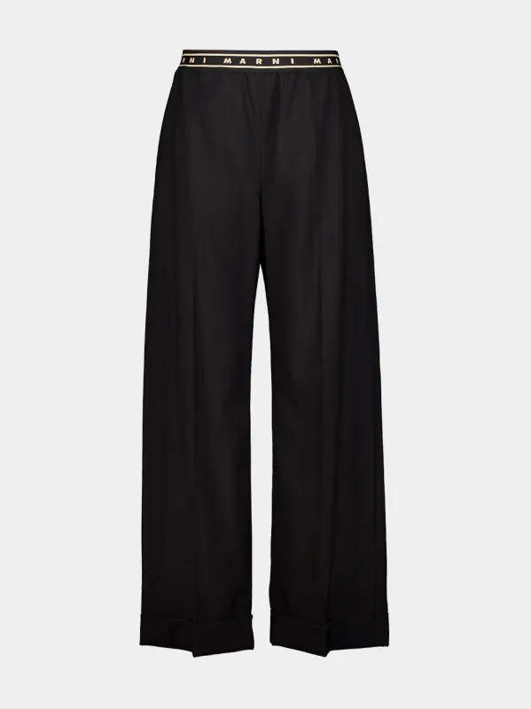 Black Straight-Fit Cotton Trousers made by Marni