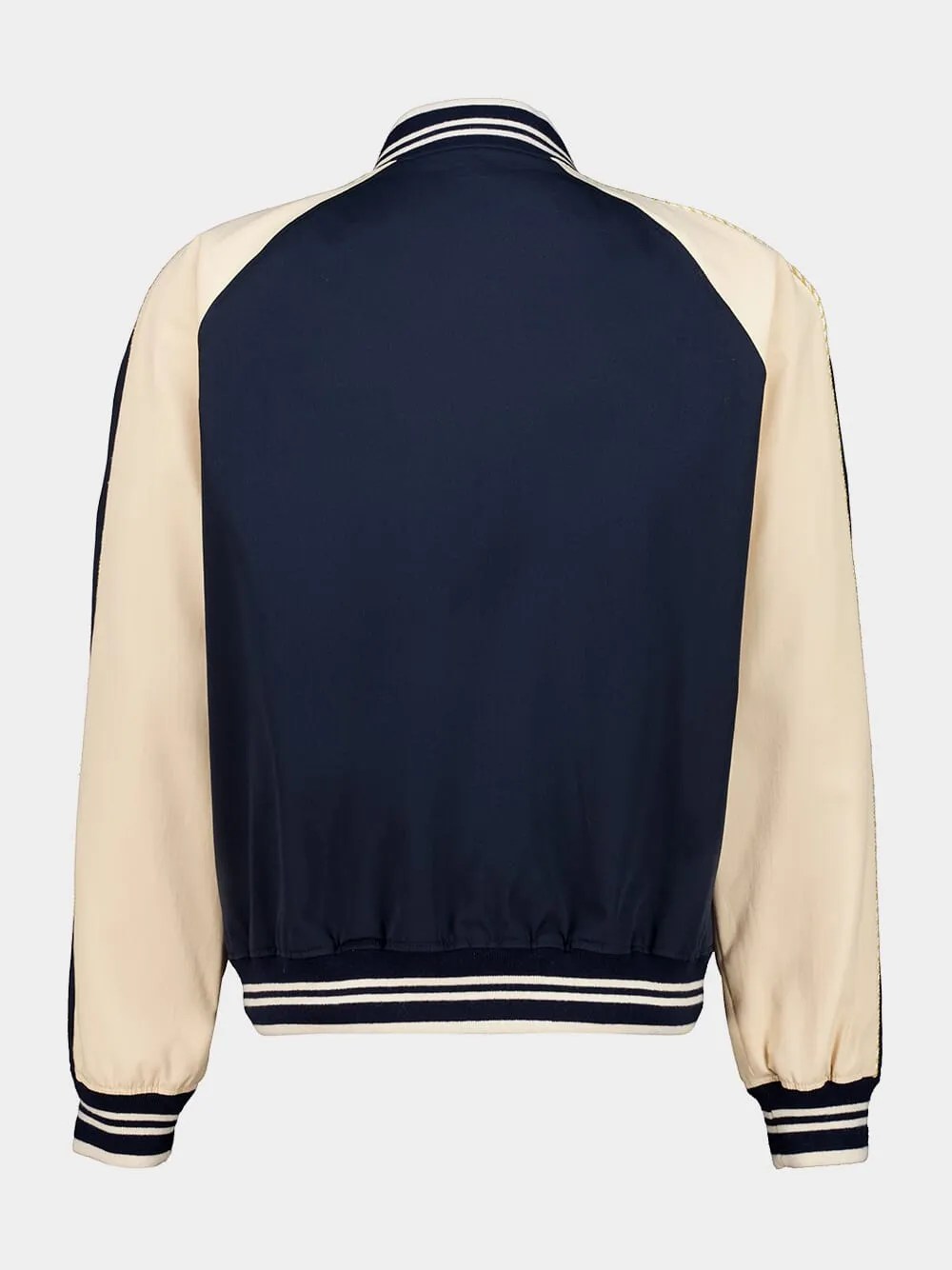 Navy Blue Cotton Bomber Jacket sold by Fashion Clinic product image thumbnail 2