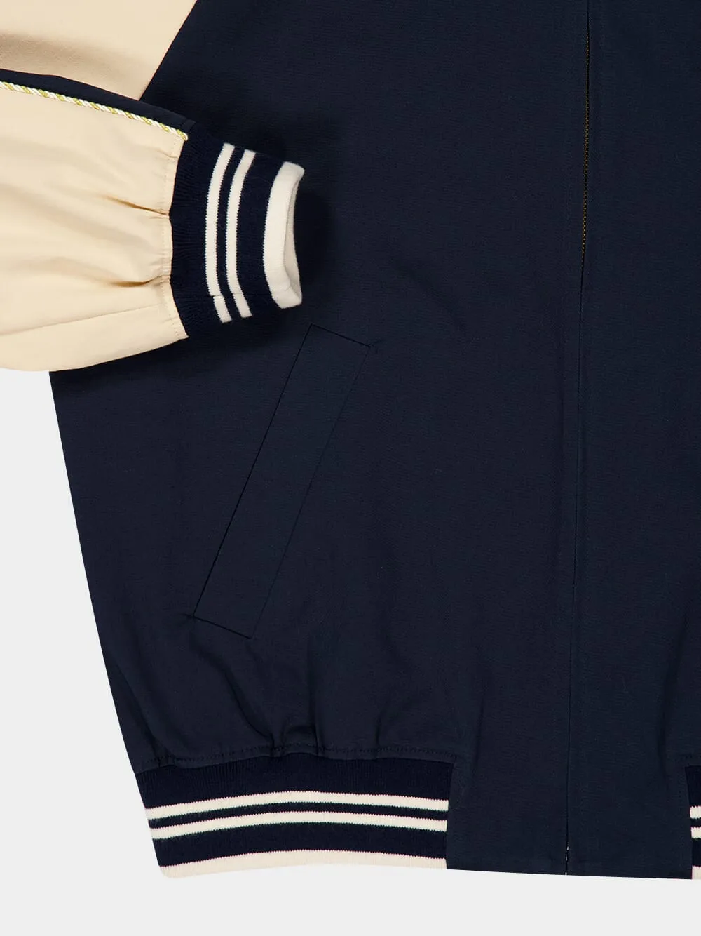 Navy Blue Cotton Bomber Jacket sold by Fashion Clinic product image thumbnail 4