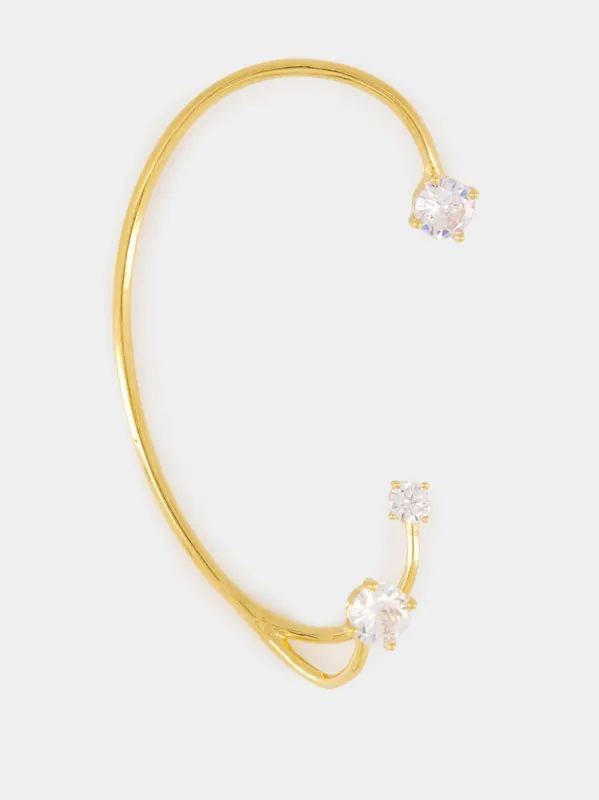 Gold Three-Point Ear Cuff made by Panconesi