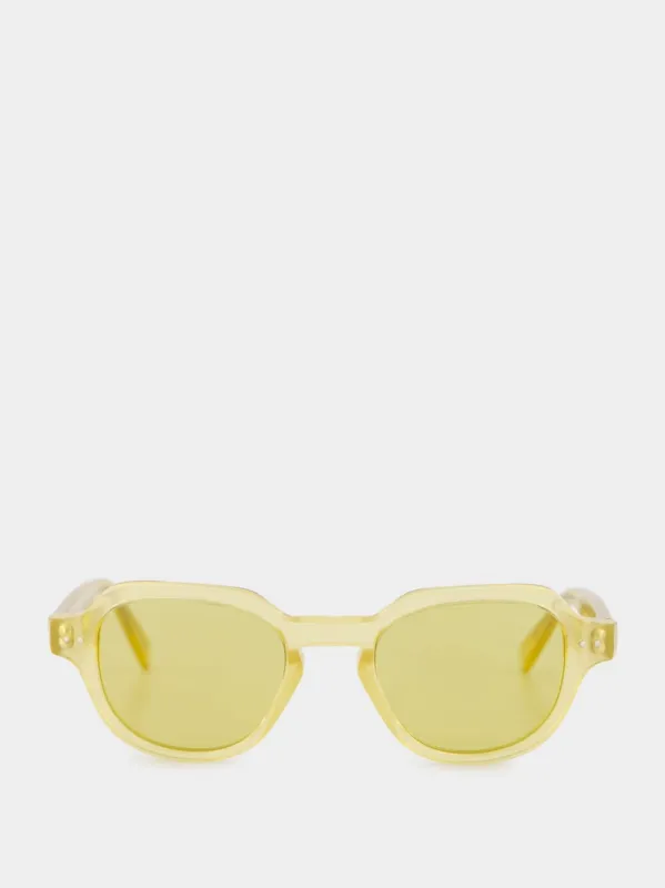 Yellow Voce Sunglasses with Crystal Frame made by RetroSuperFuture
