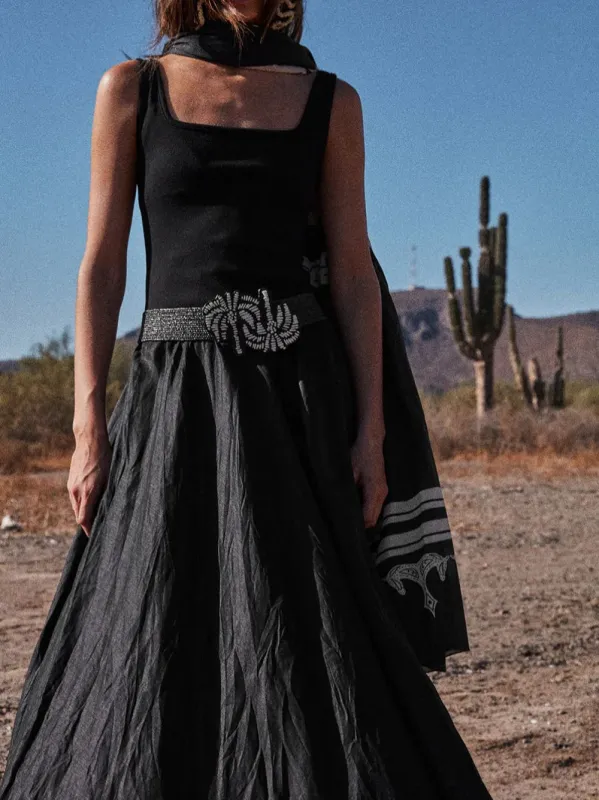 Black Maxi Mariner Dress made by Johanna Ortiz