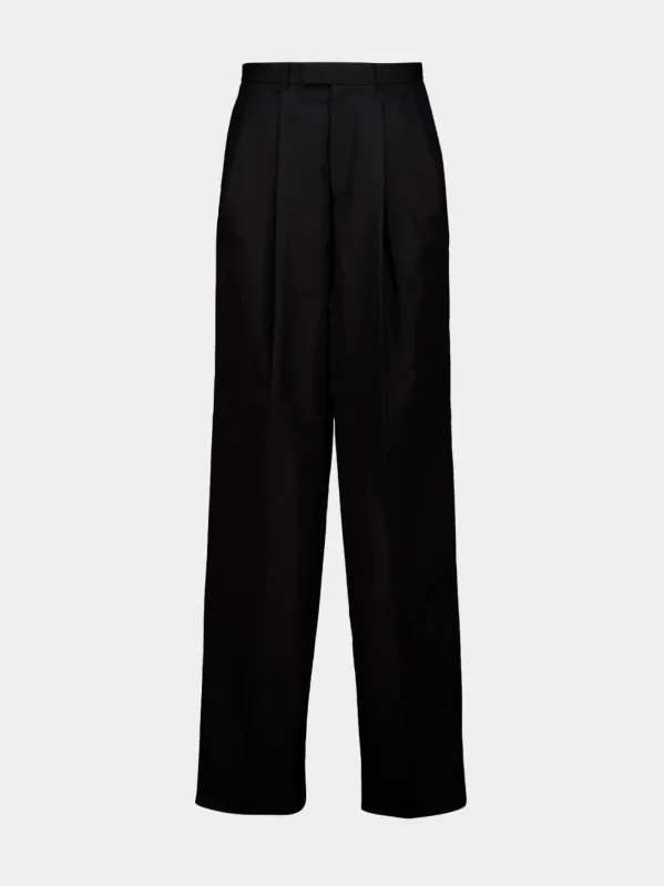 Black Double Pleat Cotton Trousers made by Givenchy