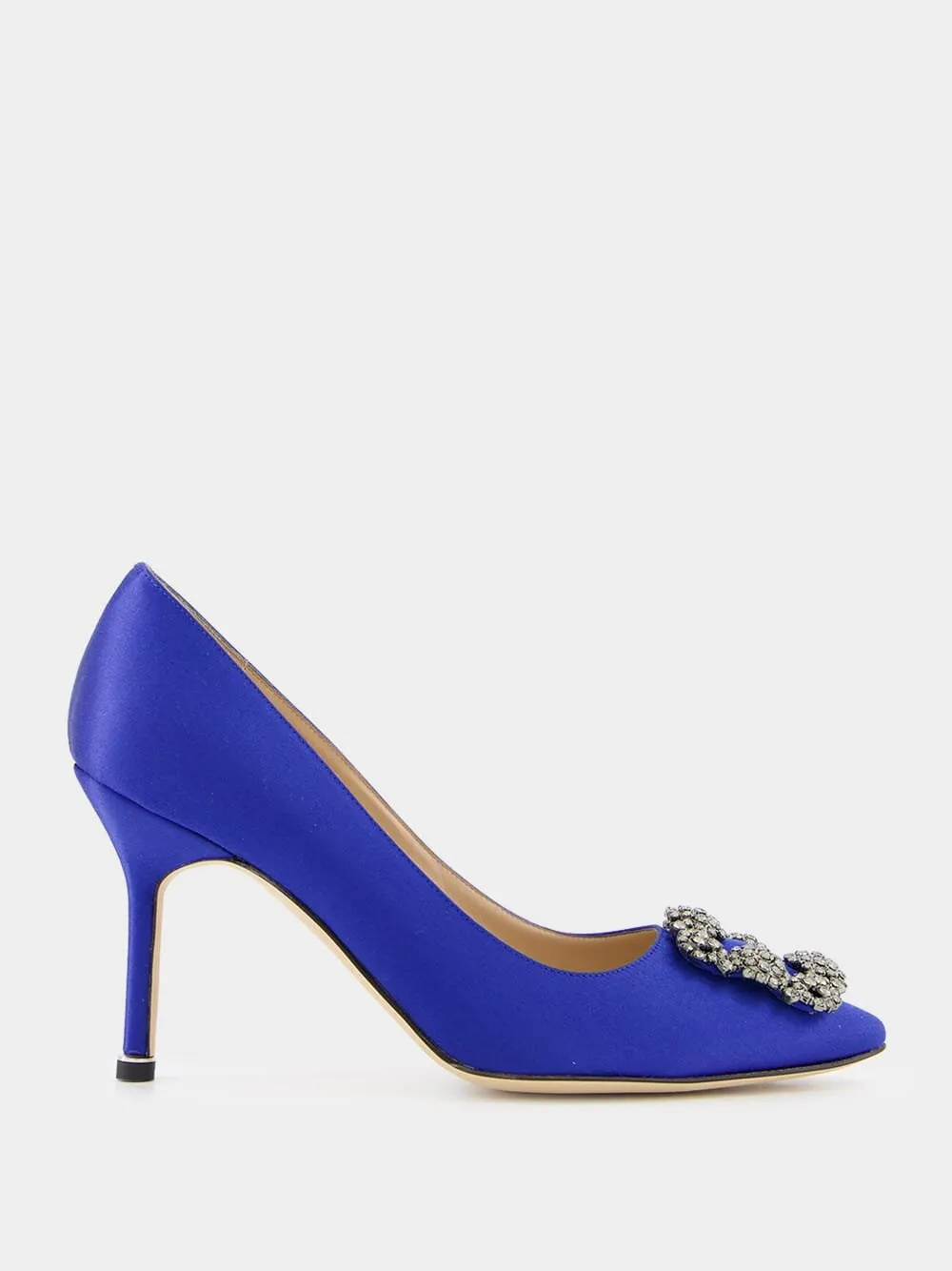 Blue Satin Hangisi 90 Pumps sold by Fashion Clinic