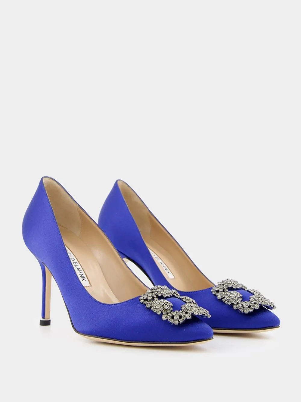 Blue Satin Hangisi 90 Pumps sold by Fashion Clinic product image thumbnail 4
