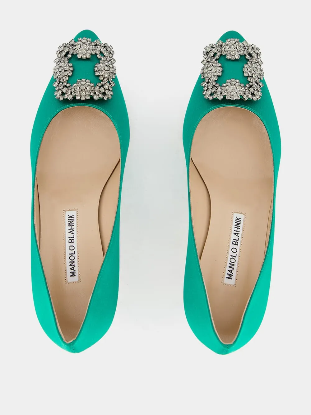 Hangisi Emerald Satin Jewel 50mm Pumps sold by Fashion Clinic product image thumbnail 4