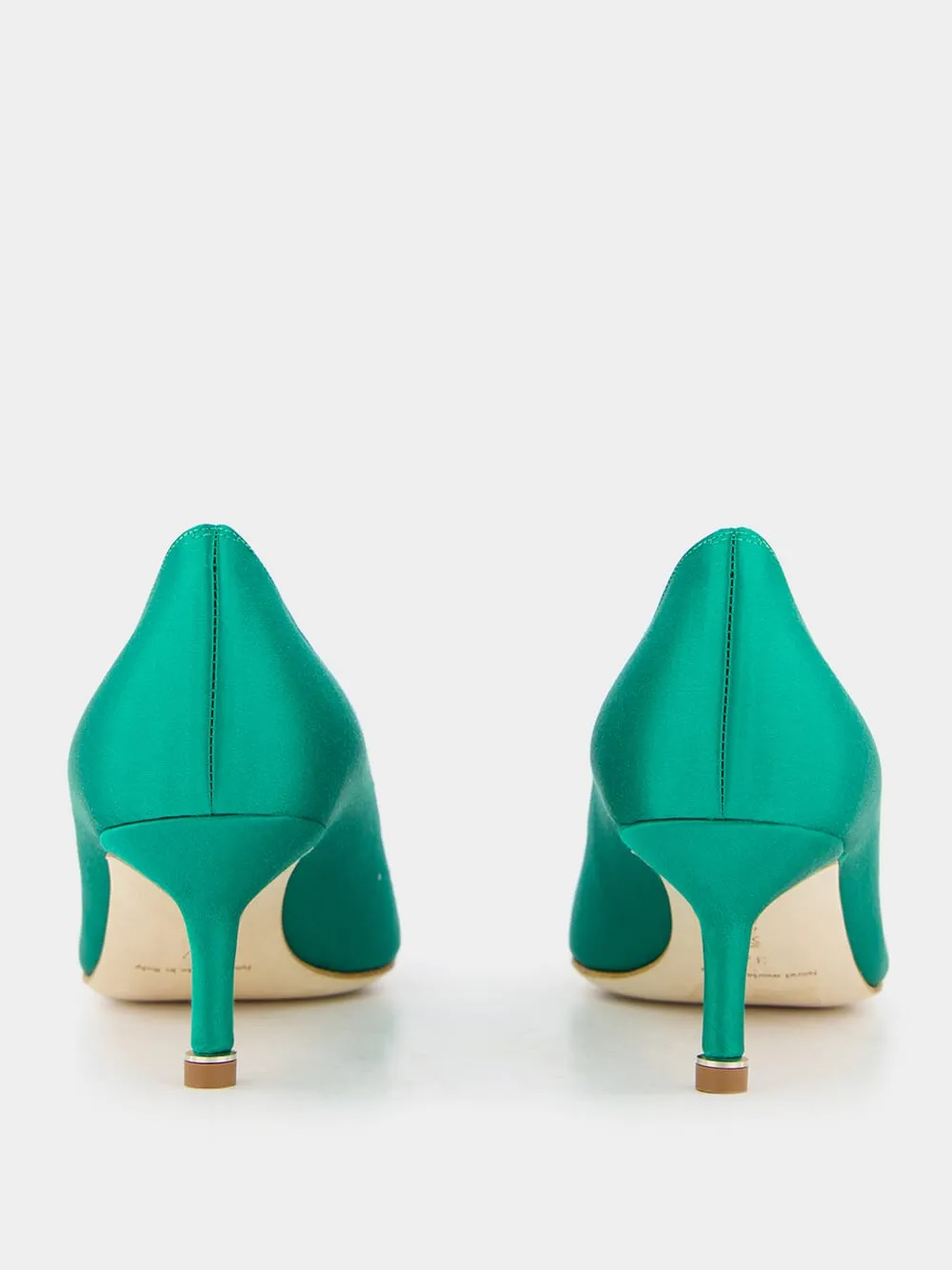 Hangisi Emerald Satin Jewel 50mm Pumps sold by Fashion Clinic product image thumbnail 5