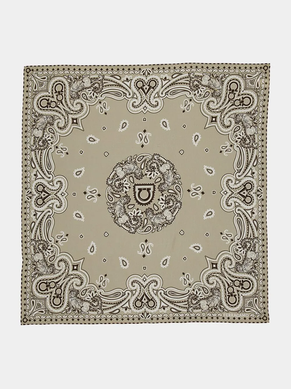 Safari Arabesque Print Cotton Silk Bandana sold by Fashion Clinic