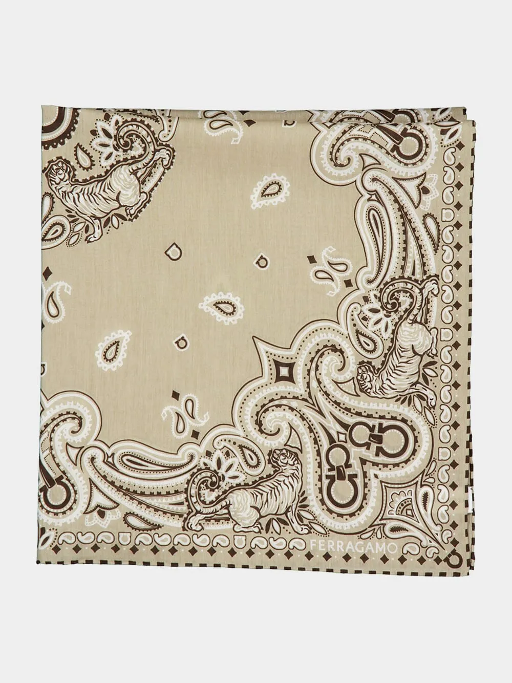 Safari Arabesque Print Cotton Silk Bandana sold by Fashion Clinic product image thumbnail 3