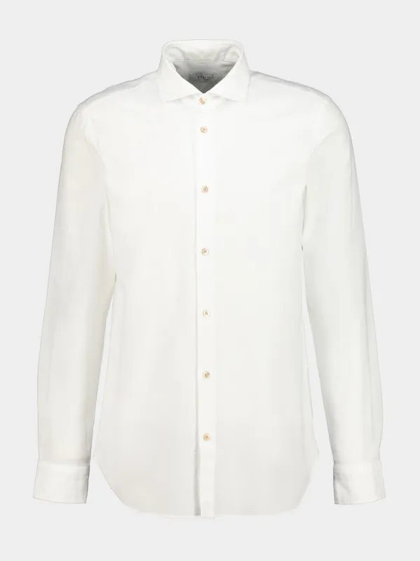 White Cotton Poplin Regular-Fit Shirt made by Boglioli