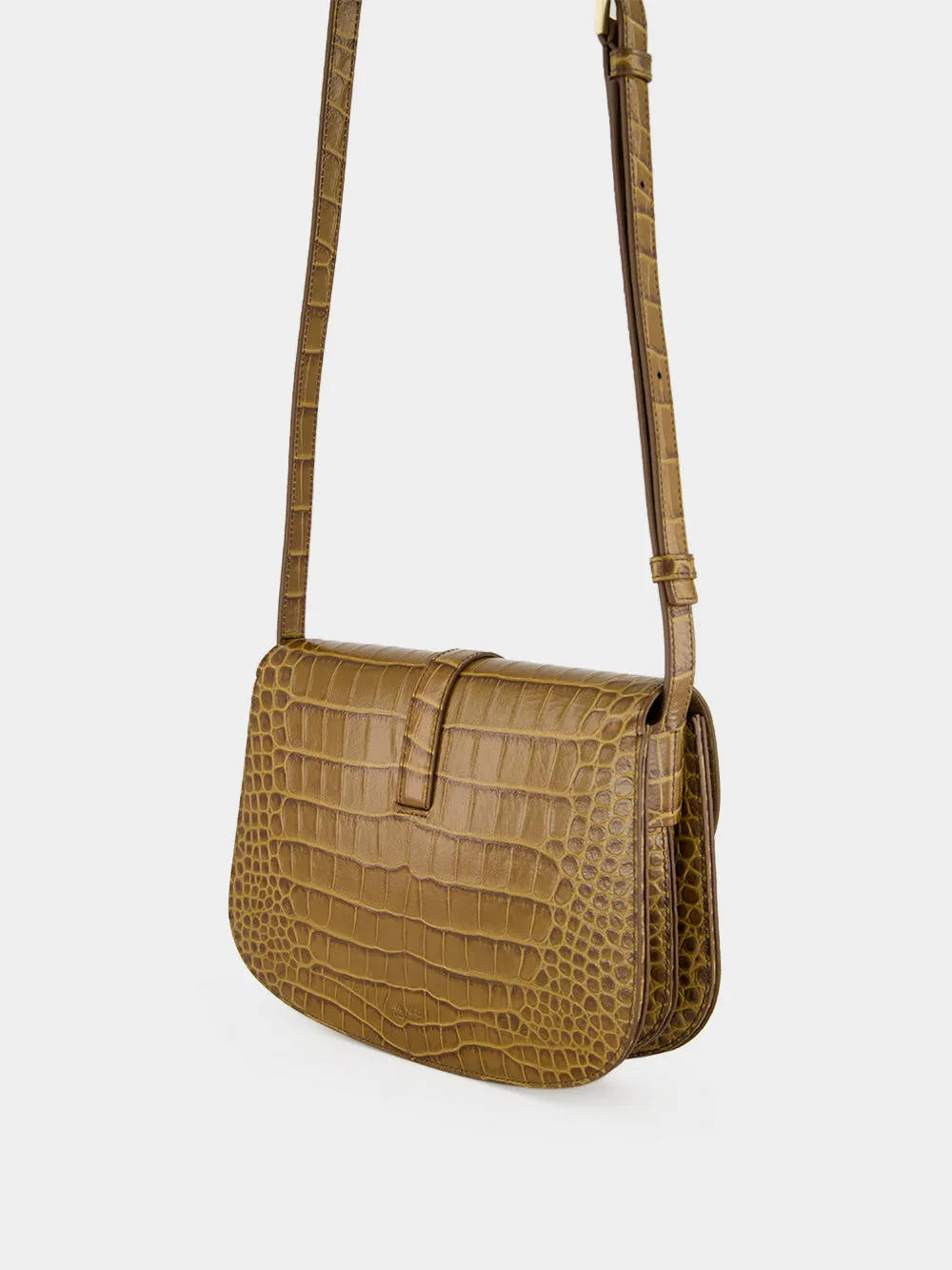 Cinnamon Crocodile-Print Kara Small Crossbody Bag sold by Fashion Clinic product image thumbnail 5