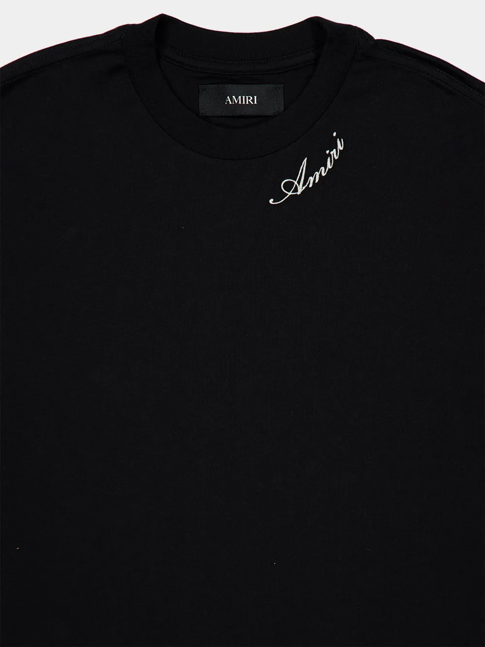 Black Script Cotton T-Shirt sold by Fashion Clinic product image thumbnail 3