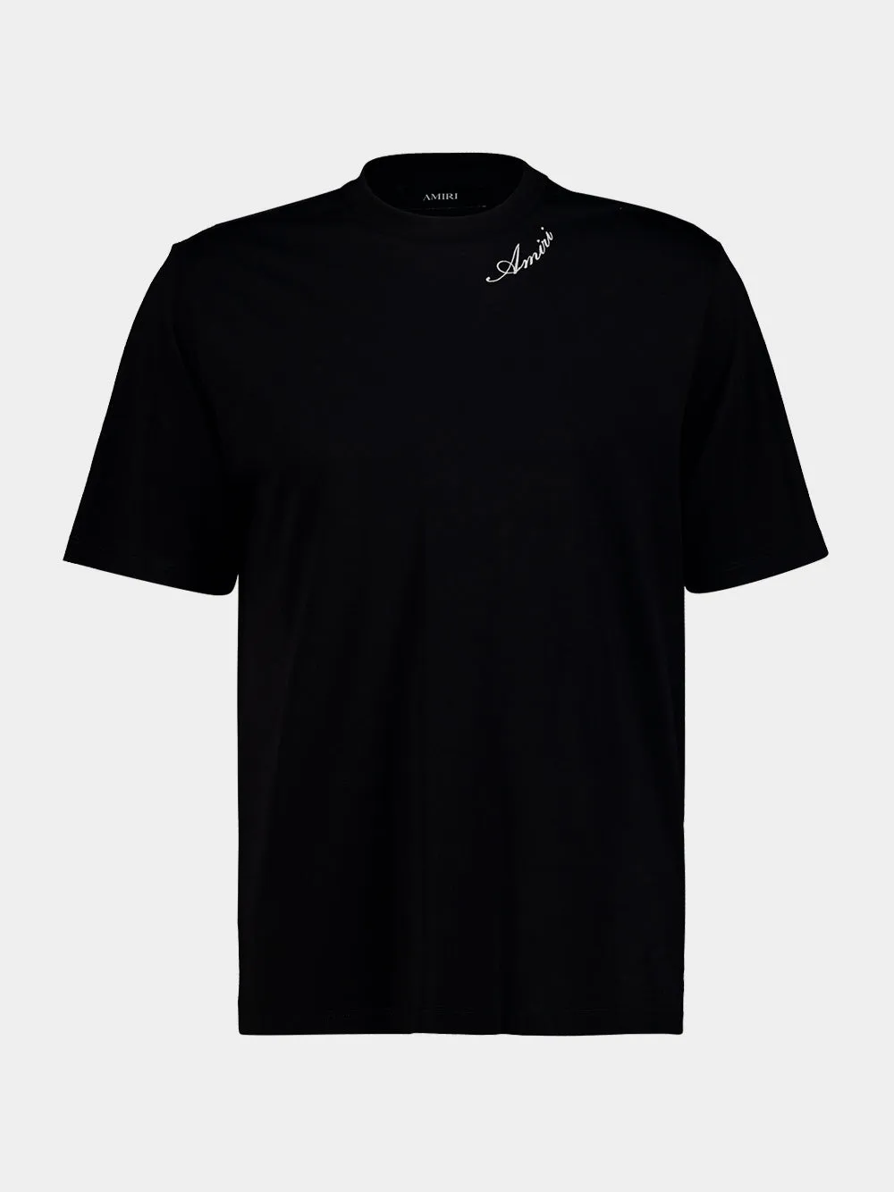 Black Script Cotton T-Shirt sold by Fashion Clinic