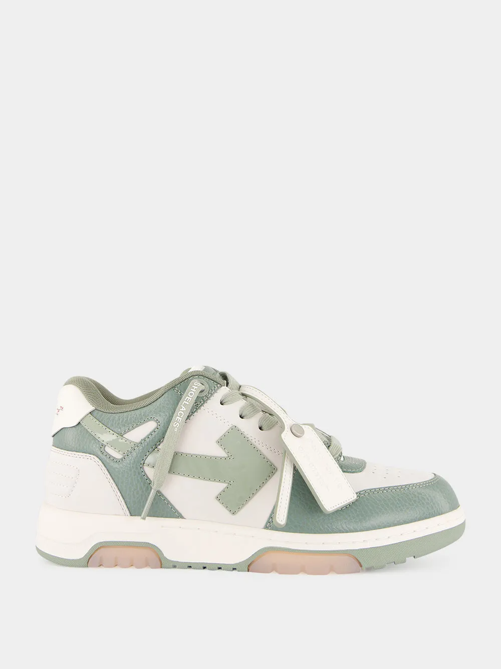 White and Sage Green Out Of Office Sneakers sold by Fashion Clinic