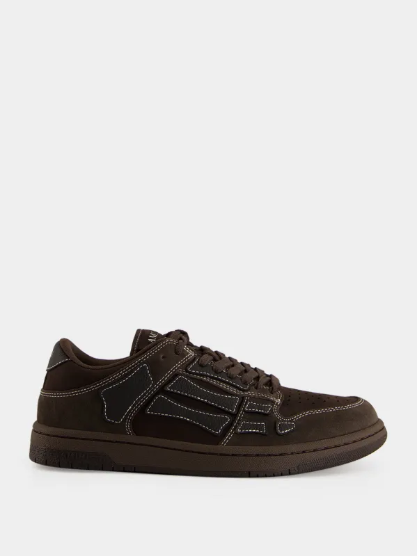 Brown Skel Leather Sneakers made by AMIRI