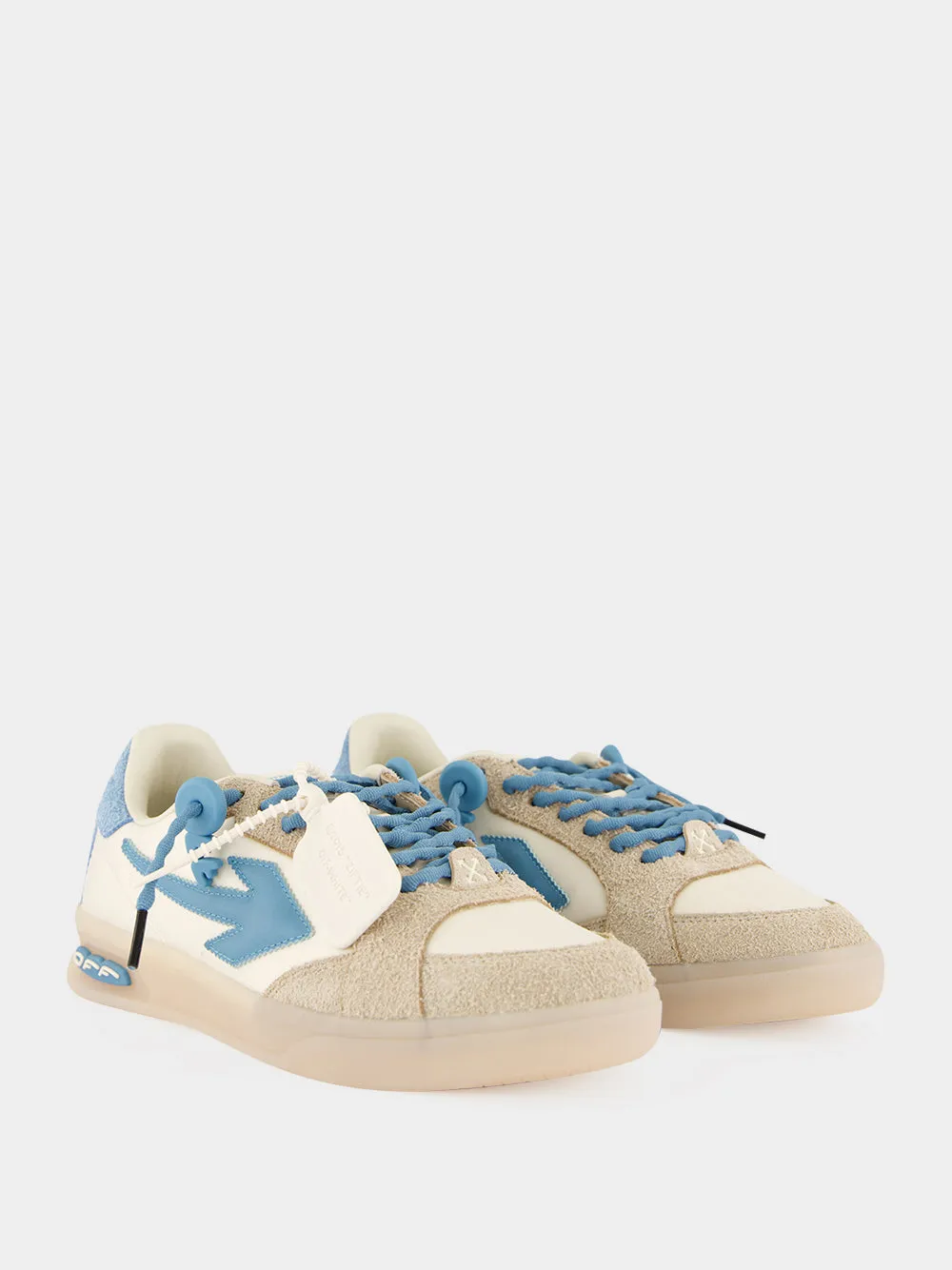 Cream White and Neon Blue End Of Play Sneakers sold by Fashion Clinic product image thumbnail 3