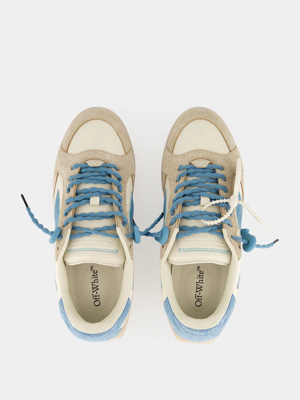 Cream White and Neon Blue End Of Play Sneakers sold by Fashion Clinic product image thumbnail 4