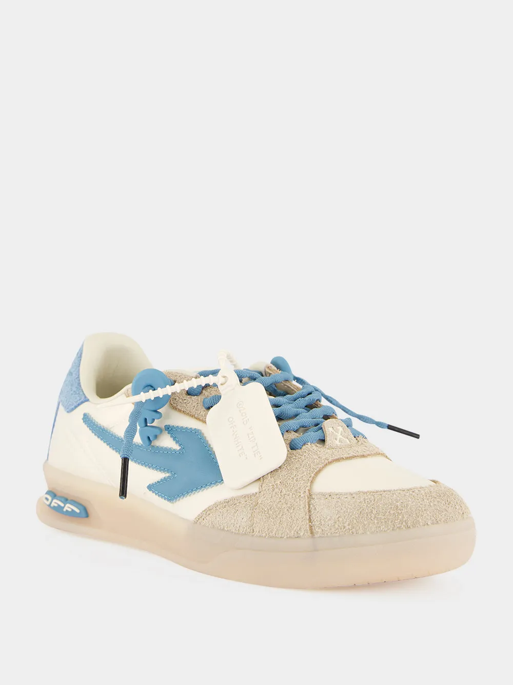 Cream White and Neon Blue End Of Play Sneakers sold by Fashion Clinic product image thumbnail 2