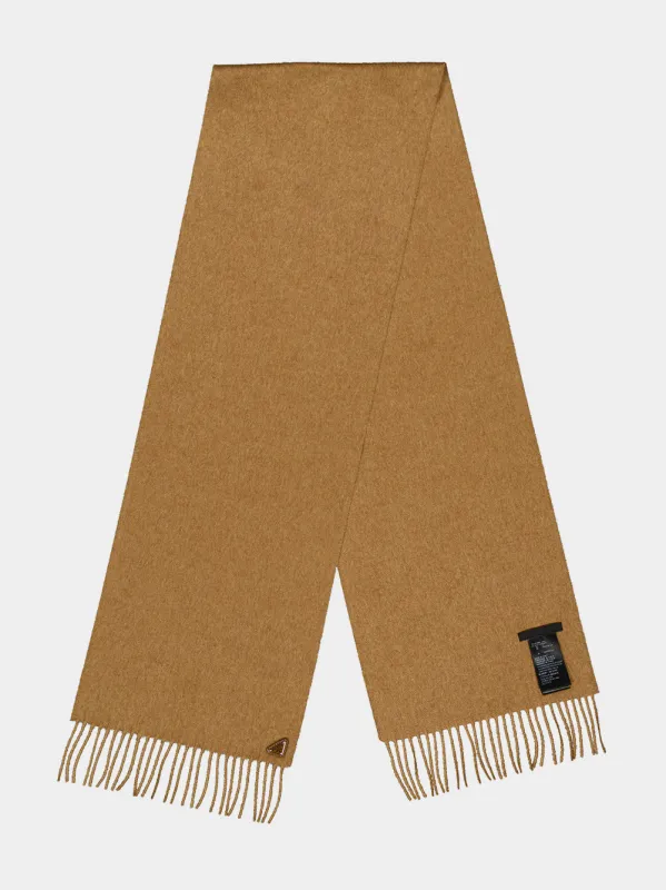 Camel Silk and Cashmere Scarf made by Prada