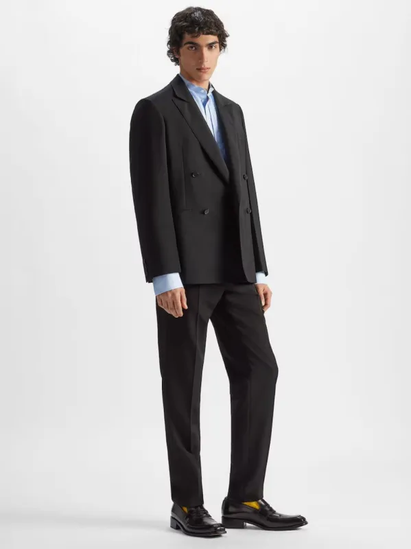 Black Straight-Leg Wool Trousers made by Fendi