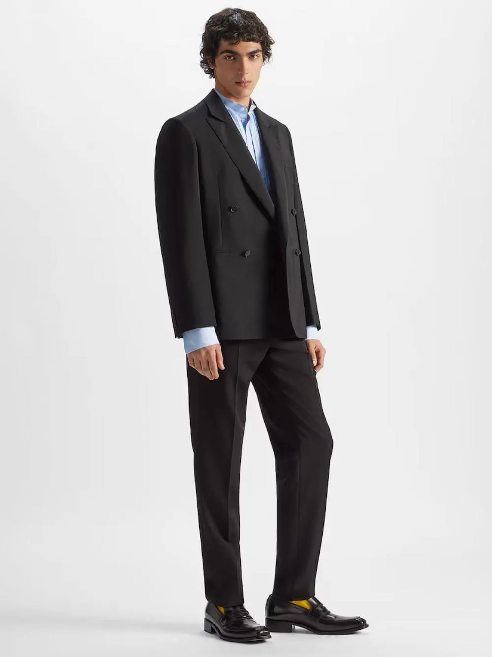 Black Straight-Leg Wool Trousers sold by Fashion Clinic