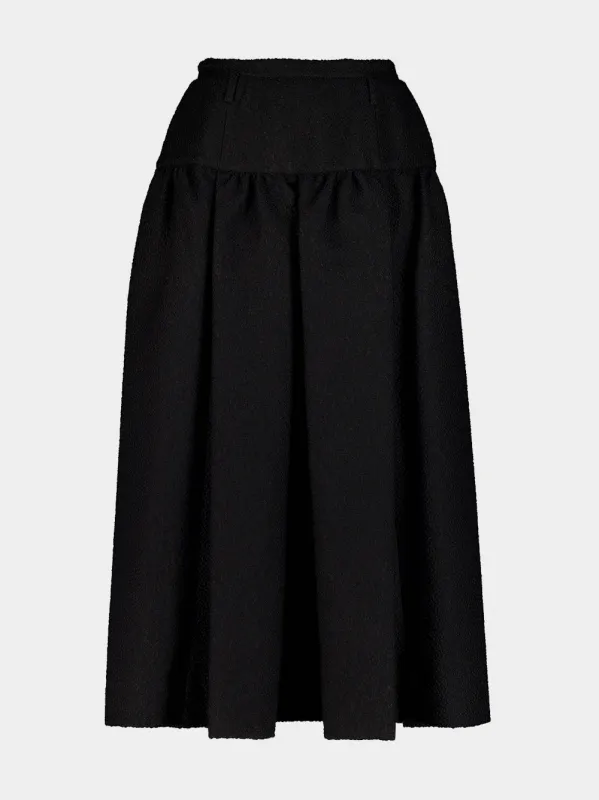 Black Full Wool Midi Skirt made by Dolce & Gabanna