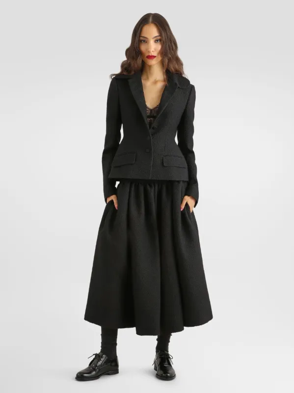 Black Fitted Wool Single-Breasted Jacket made by Dolce & Gabanna