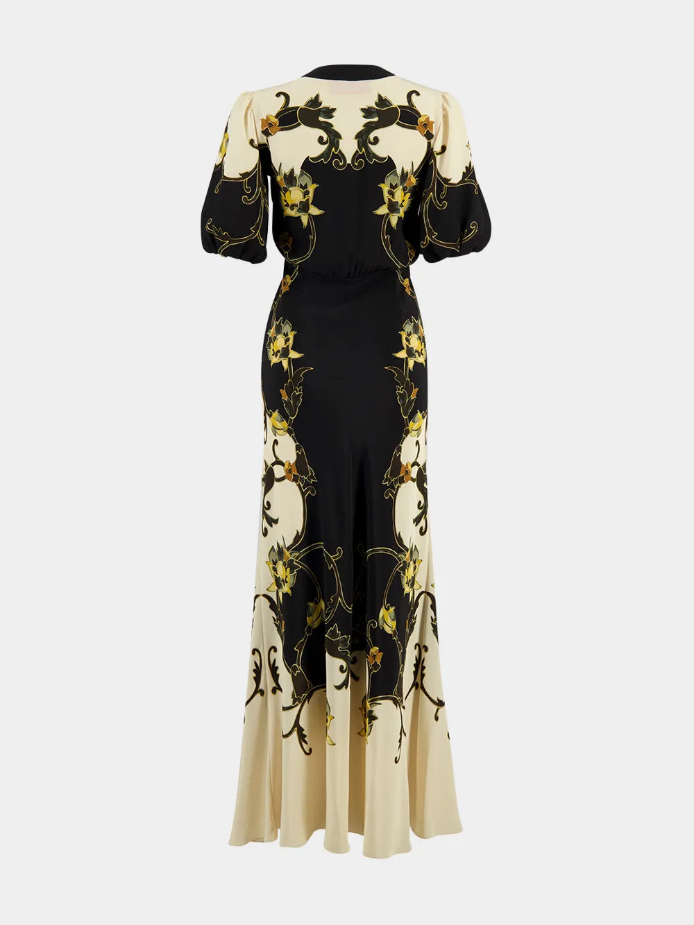 Black Buttercup Print Silk Maxi Dress sold by Fashion Clinic product image thumbnail 4