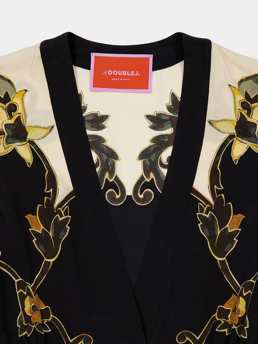 Black Buttercup Print Silk Maxi Dress sold by Fashion Clinic product image thumbnail 5
