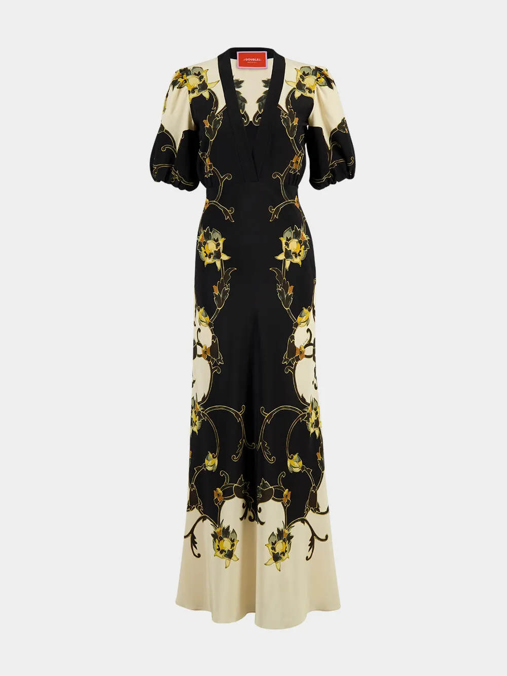 Black Buttercup Print Silk Maxi Dress sold by Fashion Clinic product image thumbnail 2
