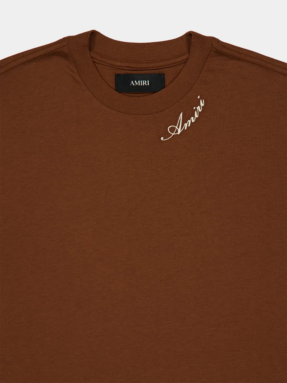 Tobacco Brown Script Cotton T-Shirt sold by Fashion Clinic product image thumbnail 3