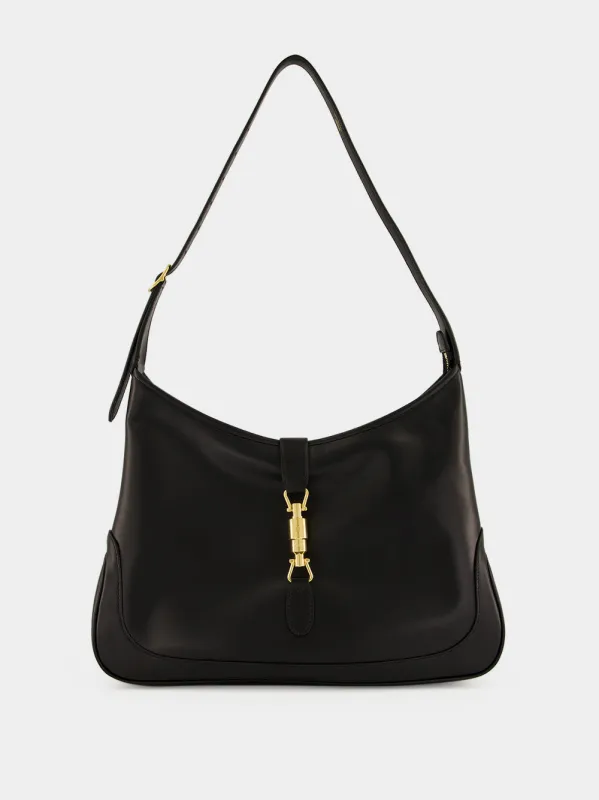 Black Leather Jackie 1961 Large Shoulder Bag made by Gucci